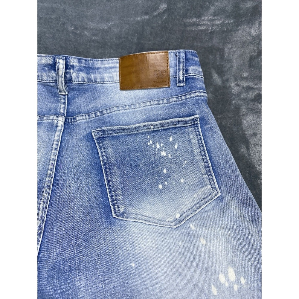 Waimea Jeans Mens 36x30 Patchwork Skinny Fit Patched Studs Grunge Street Denim - Picture 8 of 8
